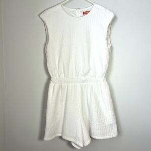 THML Brooke Sleeveless Textured Romper in White Size Medium